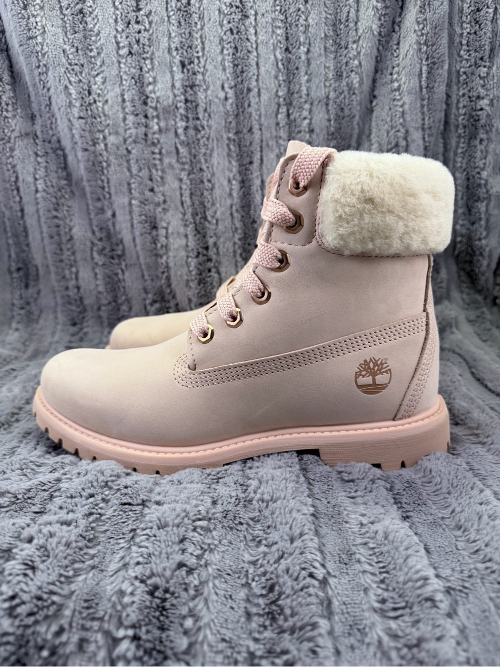 Timberland Women's Premium 6 Shearling Collar Waterproof Boot - Cameo Rose